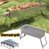 Outdoor-Grill Grill Edelstahl Holzkohle Grill Herd tragbares Haus Falten Holz verbrennung Grill für Camping Picknick Grill
