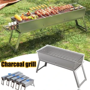 Outdoor-Grill Grill Edelstahl Holzkohle Grill Herd tragbares Haus Falten Holz verbrennung Grill für Camping Picknick Grill