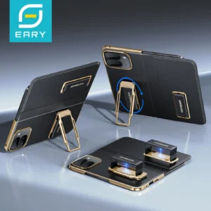 Eary für Google Pixel 9 Pro Fold Handyhülle mit Dual-Armband Leder 360 ° Drehen Sie die stoßfeste Schutzabdeckung mit magnetischem Ständer