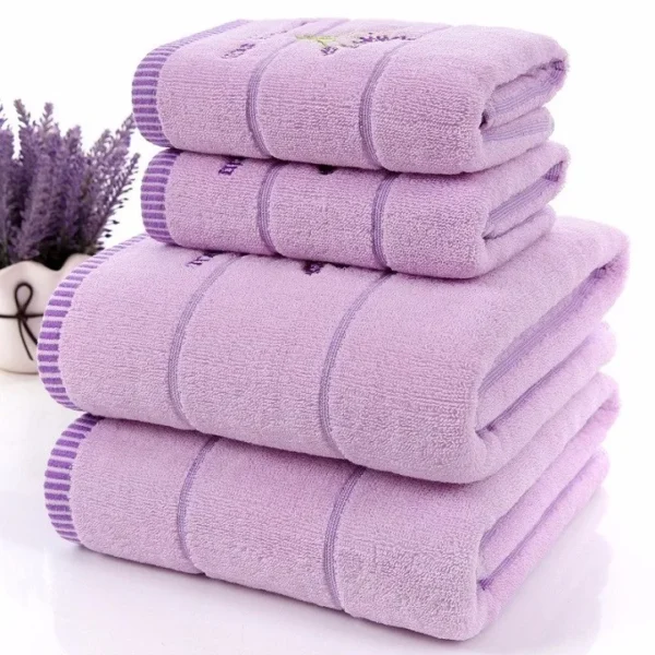 2 teile/satz Lavendel Baumwolle Terry Tuch Lila Weiß Handtuch Set Toalhas De Banho 1pc Bad Handtuch Marke 1pc hand Gesicht Handtuch Drop Schiff
