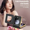 VIETAO Spiegel-Handyhülle für Samsung Galaxy Z Flip 6, Leder-Handyhülle mit Band für Samsung Z Flip 5, Z Flip 4 3 4