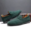 Mode männer Casual Schuhe Wildleder Echtes Leder Herren Slip-on Licht Komfortables Fahren Loafers Mokassins Männer Party Hochzeit flache 4