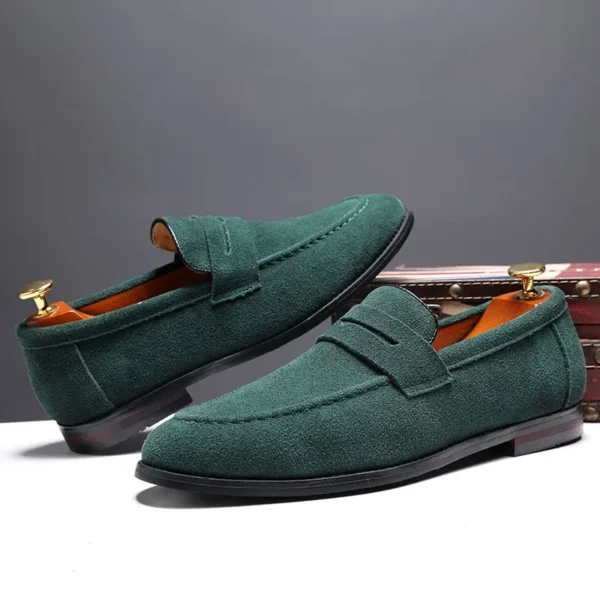 Mode männer Casual Schuhe Wildleder Echtes Leder Herren Slip-on Licht Komfortables Fahren Loafers Mokassins Männer Party Hochzeit flache 4