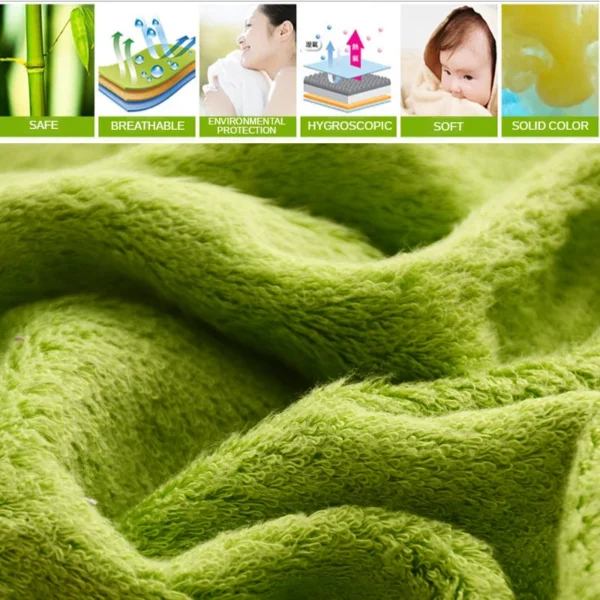 Besticktes Bambusfaser-Handtuch-Set für Erwachsene, hochwertiges, einfarbiges, super saugfähiges Badetuch, Badetücher und Handtücher für zu Hause 5