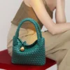 Gewebte Umhängetasche für Damen, Umhängetasche für Damen, kleine Handtasche, veganes Leder, Geldbörse, Tragetasche, Hobo-Tasche 2