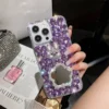 Bling Diamond Cute Rabbit Hülle für iPhone 11 12 13 14 15 Pro Max XR XS 7 Plus Glitzer Strass Spiegel Make-up Luxus TPU Cover 2
