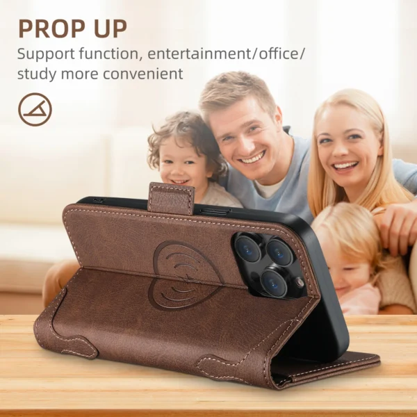 Kartenhalter-Brieftasche, Flip-Cover-Handyhülle, kompatibel mit MagSafe, magnetisches kabelloses Laden, für iPhone 16 Pro Max 15 Plus 14 13 12 5