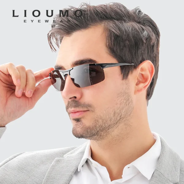 Aluminium Magnesium Polarisierte Sonnenbrille Männer Fahren Sonnenbrille Outdoor Sport Brille Braun Anti-Glare lentes de sol hombre 2