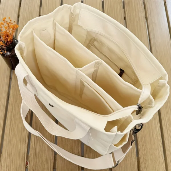 Lässige Damen-Umhängetasche aus Segeltuch mit mehreren Taschen, verstellbarem Schultergurt, vielseitige Handtasche für den täglichen Gebrauch 4