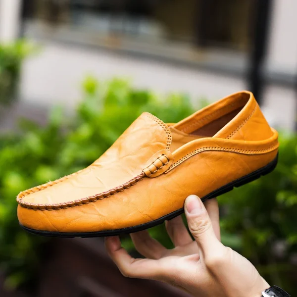 Sommer Mode Männer Müßiggänger Italienischen Casual Luxus Marke Männer Schuhe Aus Echtem Leder Mokassins Licht Atmungsaktive Slip auf Boot Schuhe 3