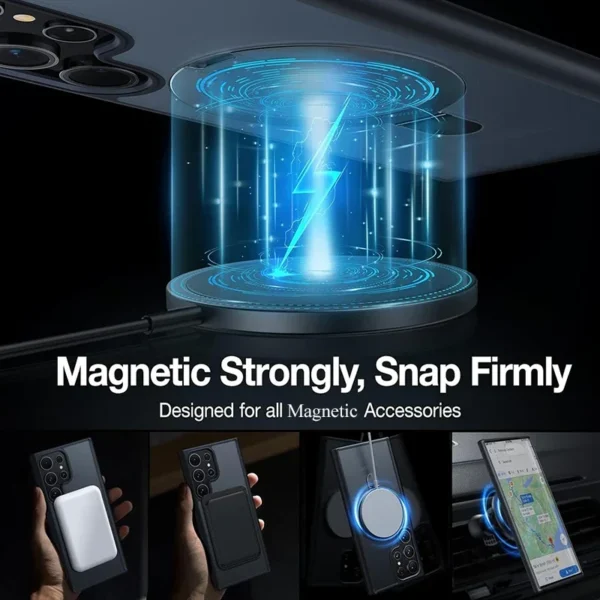 Magnetische Handyhülle mit Ringständer für Samsung Galaxy S24 Ultra Plus Mobile Matte Cases, durchscheinende Rückseite 5