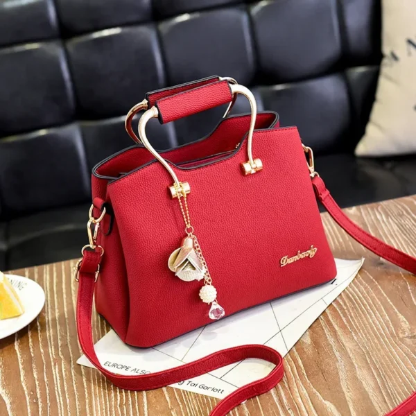 Luxus Griff Taschen Für Frauen PU Leder Anhänger Umhängetasche Große Kapazität Messenger Handtasche Mittleren Alters Mama Taschen Tote Geldbörse 2