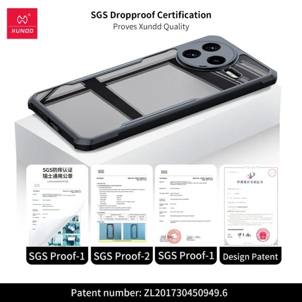 Xundd Handyhülle für POCO F7 Pro F7 Ultra Airbag, stoßfeste Schale, TPU + PC-Rückseite, gestreift, transparente Abdeckung, Anti-Fingerabdruck 6