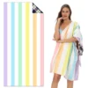 Doppelseitiger Fleece-Doppelseitiger Druck, große Strandtücher, Liege-Zubehör, gestreiftes Strandtuch, XXL mit Tasche, Sonnenbad