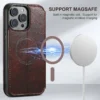 für iPhone 15 14 13 12 Pro Max Wallet Case [kompatibel mit Mag-Safe] Magnetisches Leder-Klapphülle mit Ständer und Kartenhalter 2