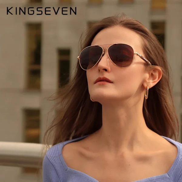 KINGSEVEN 2023 Neue Trend Qualität Titan Legierung männer Sonnenbrille Polarisierte sonnenbrille Frauen Pilot Spiegel Brillen Oculos de sol 5