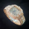 Luxuriöse Voller Diamanten Uhr Für Männer Beliebte Rose Gold Iced Out Quarz Uhren Mode Hip Hop Schmuck Reloj Hombre Dropshipping 3