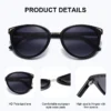 CATMONROE 1 Stück Damen-Sonnenbrille, optionale Farbe, runde Linse, leicht, Komfort, Fahren, lässig, Pendeln, UV400, polarisierte Sonnenbrille 3