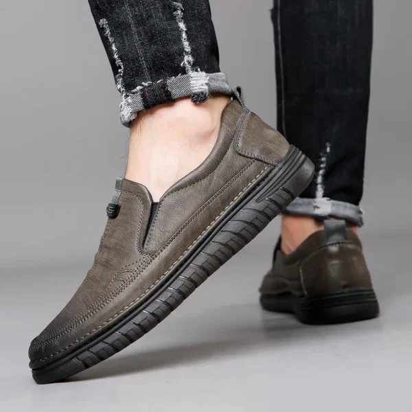 Retro Penny Loafer Echtes Kuh Leder Klassische Schuhe Nähen Bequeme Männer Casual Slip-on Club Party Schuh Frühling Sommer 4