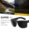 MAXJULI XL Big Wide Head Herren-Sonnenbrille in dunklem Schwarz für Herren, extra große quadratische Sonnenbrille W8004 3