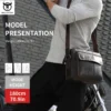 BULLCAPTAIN Umhängetasche für Herren aus echtem Leder, große Kapazität, lässige multifunktionale Handtasche, eine modische Business-Aktentasche 2