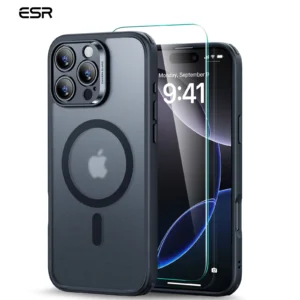 ESR MagSafe Hülle für iPhone 16/15 Pro Max mit Displayschutzfolie iPhone 14/13 durchscheinende matte Hülle Schutz in Militärqualität