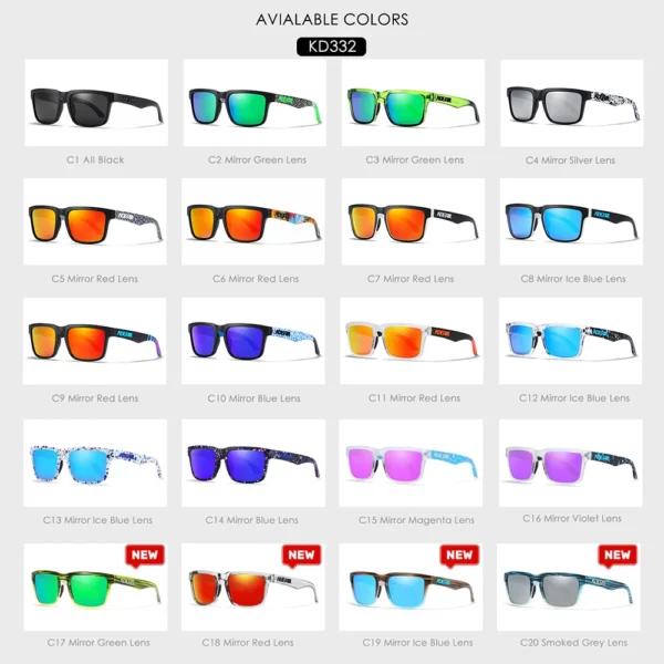 2025 neue KDEAM Ken Block Polarisierte Sonnenbrille Männer Quadratische Sonnenbrille Reflektierende Beschichtung Verspiegelte Linse UV400 Marke Mit Fall 5