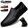 Clohoo Herren Echt leder Slipper Outdoor hand gefertigte Casual Slip on Schuhe bequeme atmungsaktive Arbeits büro fahren Turnschuhe