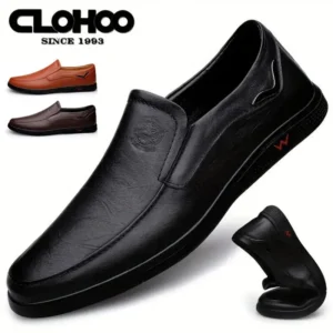 Clohoo Herren Echt leder Slipper Outdoor hand gefertigte Casual Slip on Schuhe bequeme atmungsaktive Arbeits büro fahren Turnschuhe