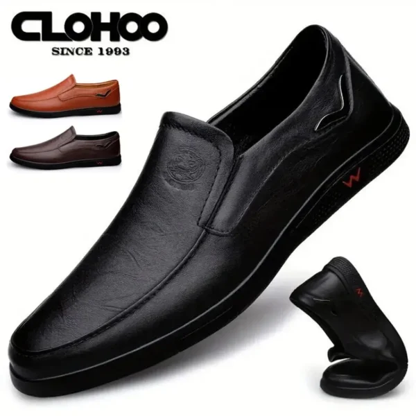 Clohoo Herren Echt leder Slipper Outdoor hand gefertigte Casual Slip on Schuhe bequeme atmungsaktive Arbeits büro fahren Turnschuhe
