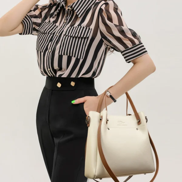 Echte, hochwertige Leder-Schulter-Crossbody-Taschen für Damen, luxuriöse Handtaschen, Damentasche, große Kapazität, weiche Tragetasche 2