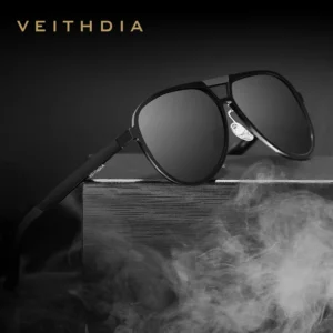 VEITHDIA-Marke Designer-Sonnenbrille aus Aluminium-Magnesium, polarisiert, UV400-Linse, Brillenzubehör, männlich und weiblich, V6850