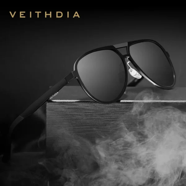 VEITHDIA-Marke Designer-Sonnenbrille aus Aluminium-Magnesium, polarisiert, UV400-Linse, Brillenzubehör, männlich und weiblich, V6850