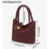 Gewebte Umhängetasche für Damen, Umhängetasche für Damen, kleine Handtasche, veganes Leder, Geldbörse, Tragetasche, Hobo-Tasche 3