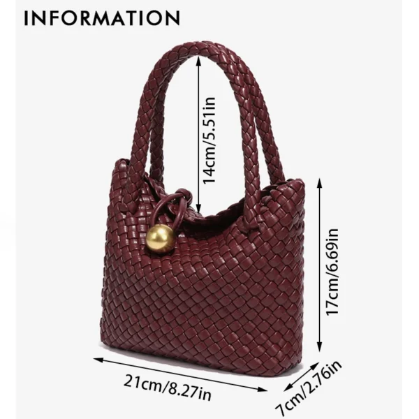 Gewebte Umhängetasche für Damen, Umhängetasche für Damen, kleine Handtasche, veganes Leder, Geldbörse, Tragetasche, Hobo-Tasche 3