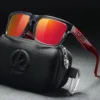 2024 Hochwertige Kdeam-polarisierte Sonnenbrille für Männer und Frauen, modisch, Unisex, Marke, beliebt, trendig, Outdoor-Brille, rote Linse