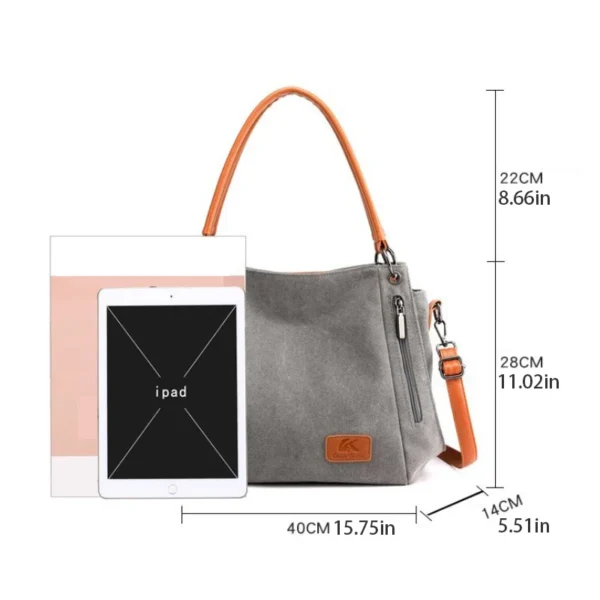 Arbeitshandtasche für Damen, großes Fassungsvermögen, elegante Umhängetasche, abnehmbarer Schultergurt, Handtasche mit Sicherheitsreißverschluss 6