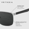 VEITHDIA Vintage Unisex Polarisierte Sonnenbrille Edelstahlrahmen Hochauflösende Nylonlinse UV400 Brillen für Männer/Frauen 8245 5