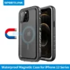 SPORTLINK Wasserdichte magnetische Hülle für iPhone 16/13/14/15 Pro Max Magsafe Wireless Charger Ganzkörper stoßfeste Schutzhülle