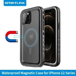 SPORTLINK Wasserdichte magnetische Hülle für iPhone 16/13/14/15 Pro Max Magsafe Wireless Charger Ganzkörper stoßfeste Schutzhülle
