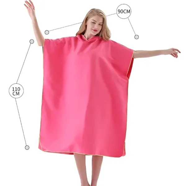 Surf-Poncho, Wickeltuch, Kapuzenmantel, Mikrofaser, Stranddecke, Badetuch, Badehandtuch, Neoprenanzug, Strandponcho für Erwachsene 6