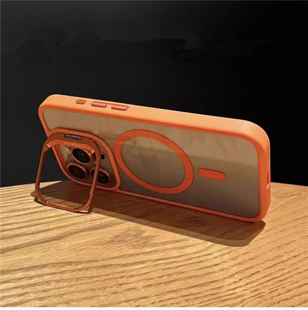 Für iPhone 15 Pro Max Luxus Magsafe Magnetische Objektiv Halter Ständer Telefon Fall Für iPhone 12 13 14 15 16 Plus saubere Schutzhülle 3