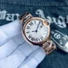 Hochwertige automatische mechanische Ballonuhr für Herren und Damen, Rom-Zifferblatt, blau, weiß, silberfarben, Goldkollektion, 904L-Edelstahl 5