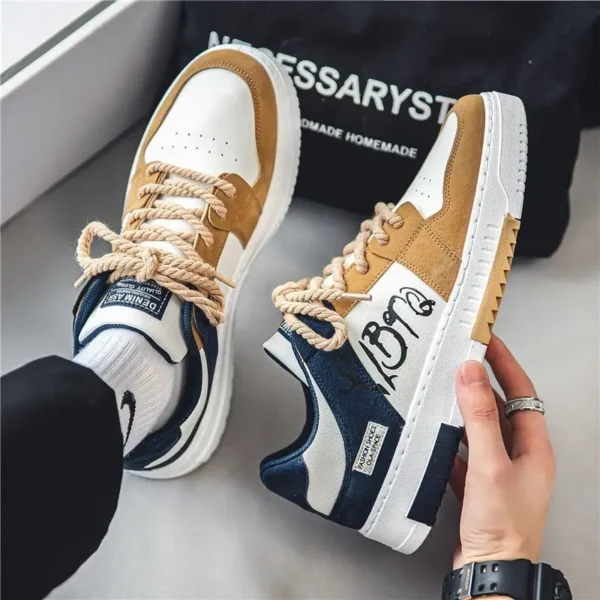 Men Skate Shoes Spring Niche Skate Shoes Men Trendy Versatile Thick Soled Sports and Leisure Skate Shoes Trendy Shoes 3