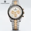 PAGANI DESIGN Silber Gold Mond Uhren 2025, neue Luxus Quarzuhr männer Auto Datum Chronograph AR Saphirglas Armbanduhr Männer 2