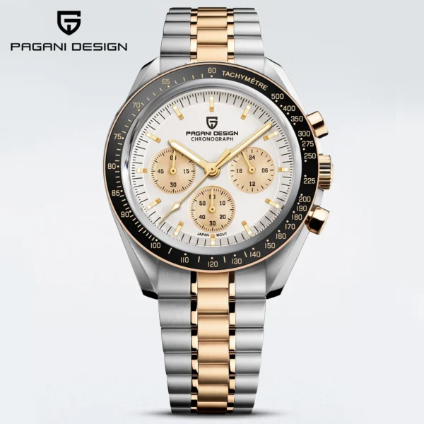 PAGANI DESIGN Silber Gold Mond Uhren 2025, neue Luxus Quarzuhr männer Auto Datum Chronograph AR Saphirglas Armbanduhr Männer 2