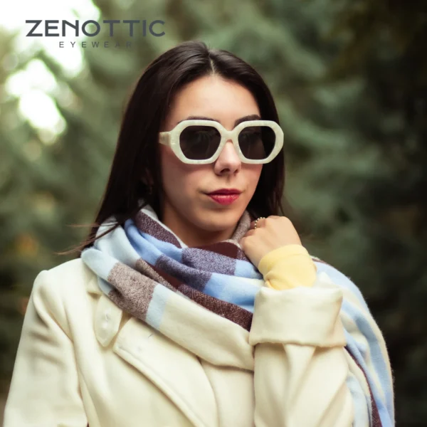 ZENOTTIC Damen-Sonnenbrille, Schmetterlings-Acetat, polarisiert, dicker Rahmen, UV400-Schutz, modische Sonnenbrille für Damen, Geschenk 6