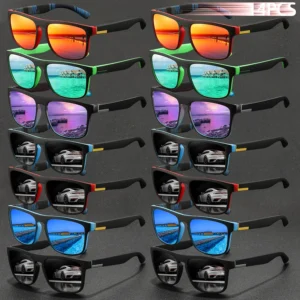 14 PCS Mode Vintage Quadrat Sonnenbrille Männer Frauen Angeln Fahren Mann Luxus Marke Designer Sonnenbrille Retro Brillen UV400