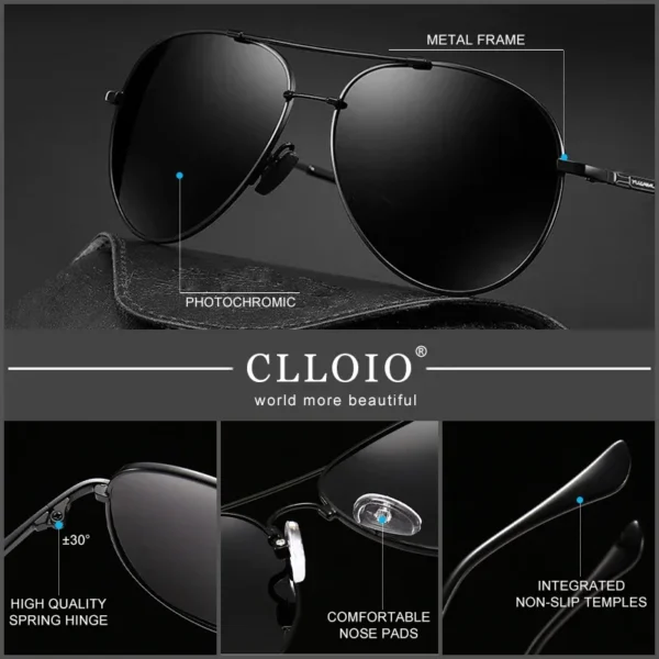 CLLOIO Titan Legierung Polarisierte Sonnenbrille Männer Frauen Mode Photochrome Sonnenbrille Chameleon Anti-glare Fahren Oculos de sol 5