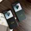 Luxuriöse personalisierte Hülle für Samsung Galaxy Z Flip 4, 6, 5, 5G, Flip6, Flip4, Flip5, individueller Name, Initialen, Buchstabe, weiche Rückseite 5
